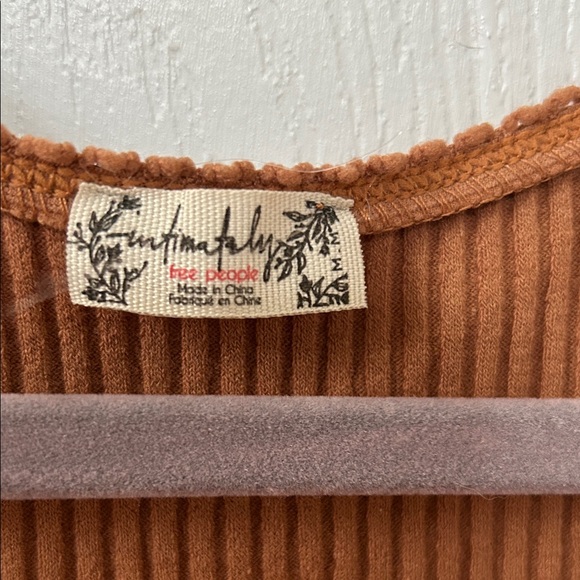 Free People Rust Ribbed Button-Front Tank Top - Picture 2 of 5